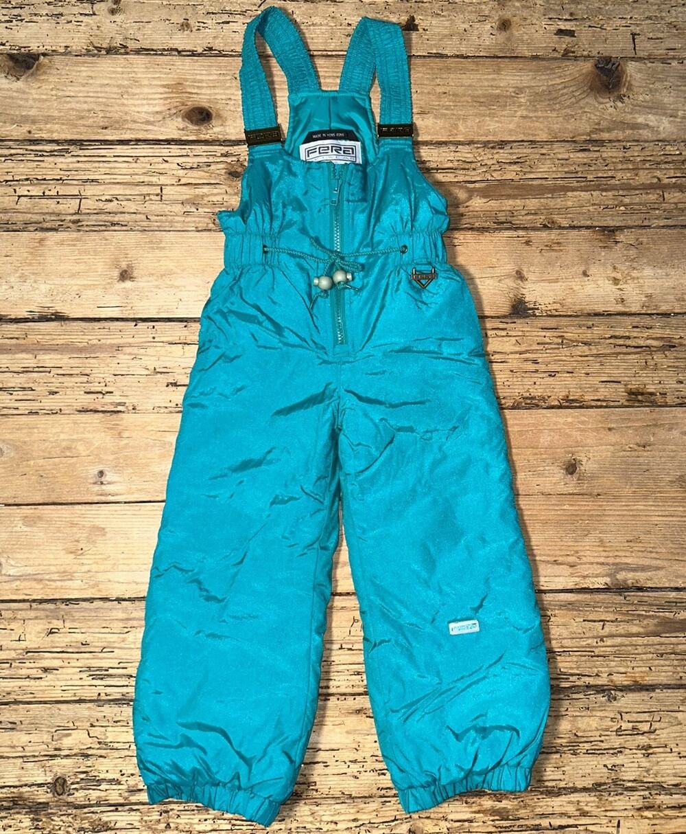 Fera Skiwear Junior 4 Teal Ski/ Snow Bib NWOT